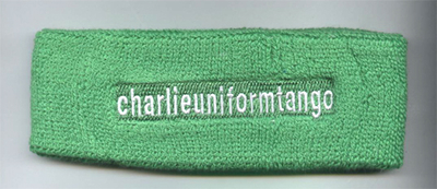Bright green custom sports headband terry sample