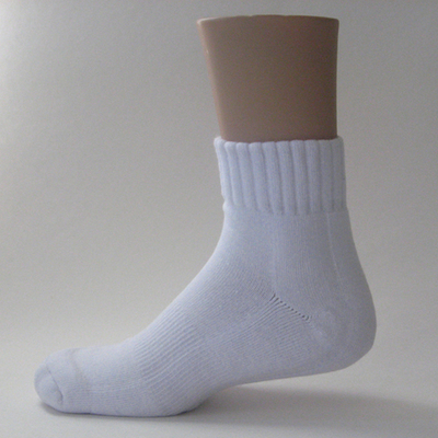 White COUVER quarter sports running socks with cushion 6PAIRS