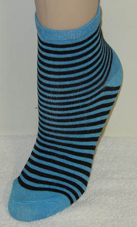 Women's Cozy Stripe Socks Blue [12 pairs]