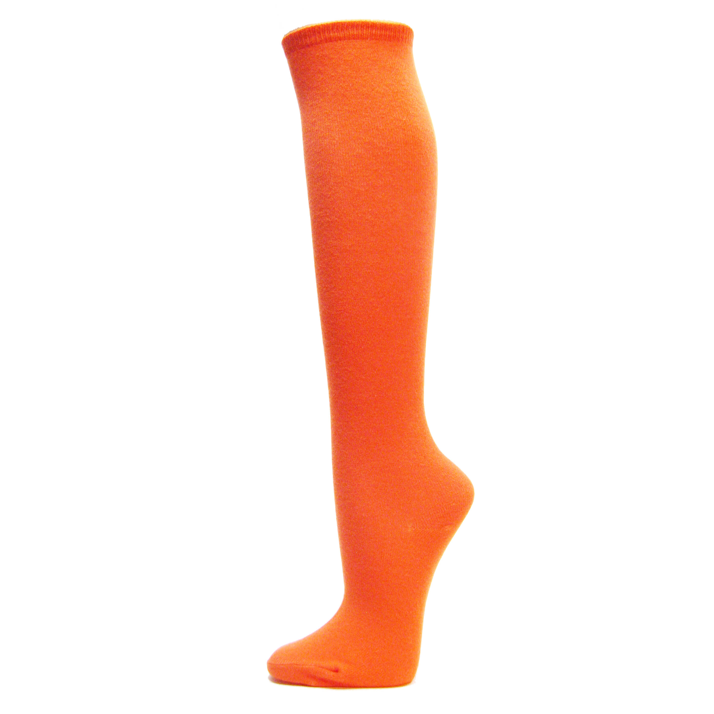 Light Orange Cotton Fashion/Casual Knee High Socks from Couver 6PAIRS