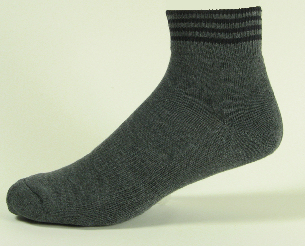 Charcoal grey ankle sports athletic socks terry cushion sole - Click Image to Close