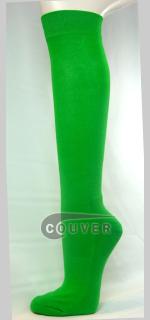 Bright Green Couver Softball Baseball Sports Knee Socks 3PAIRS