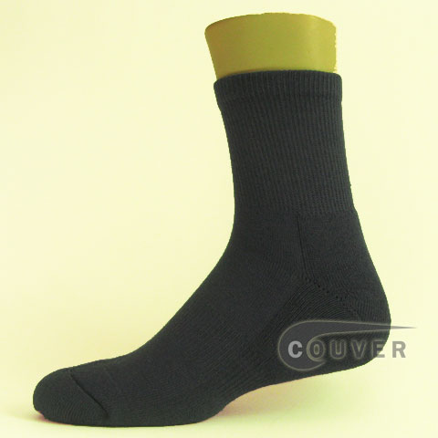 Dark purple basketball quarter socks terry cushion on sole, 3PRS