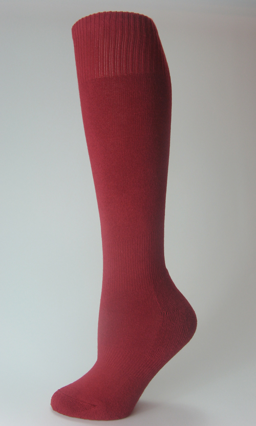 Dark Red Kid Childrens Youth Knee High Baseball Softball Socks