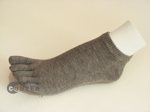 Gray/Grey no show 5Finger Toe Sock Wholesale from Couver, 6PAIRS