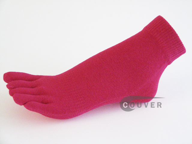 Hot Pink COUVER 5finger Toed Ankle Socks Wholesale, 6Pairs