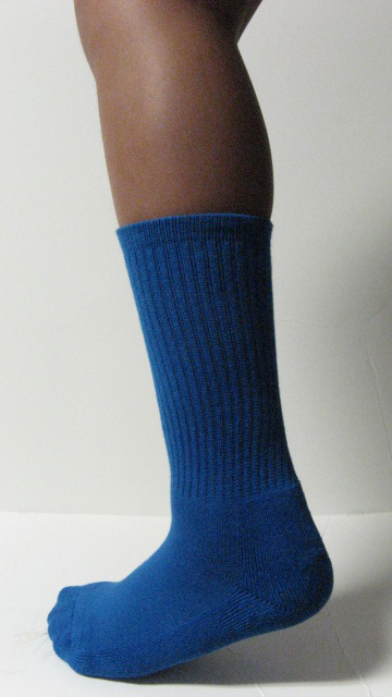 Blue Youth Junior Athletic Crew Socks Mid-Calf Length Wholesale 6Pairs