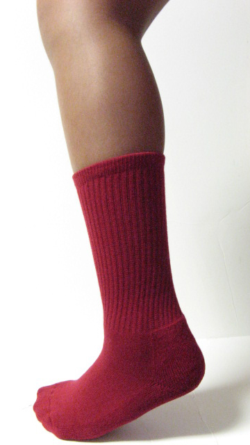 Dark Red Youth Junior Athletic Socks Mid Calf Length [1pair]
