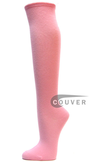 Light Pink Cotton Fashion Knee High Sock from Couver 6PAIRS
