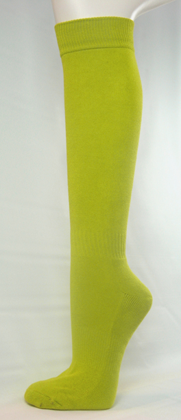 Lime Green Baseball Softball Socks Plain Style Men Women