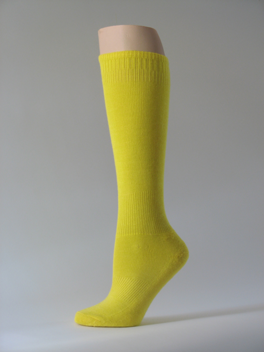 Bright yellow kids youth soccer socks for children