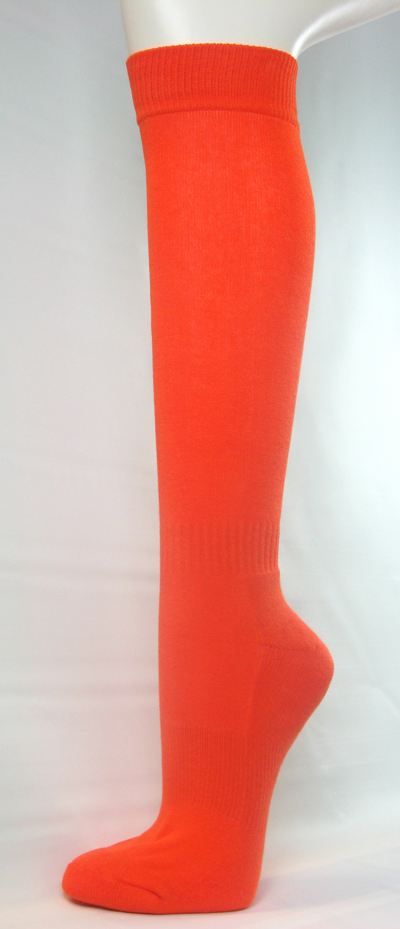 Orange Baseball Softball Socks Plain Style for Men Women