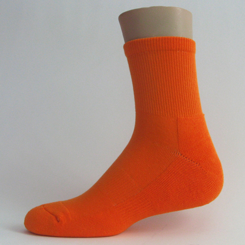 Orange basketball quarter socks terry cushion on sole