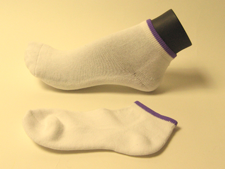 Purple Trim on White Youth Kids Low cut sports socks