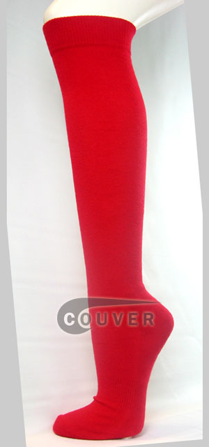 Red Couver Softball Baseball Sports Knee Socks 3PAIRS