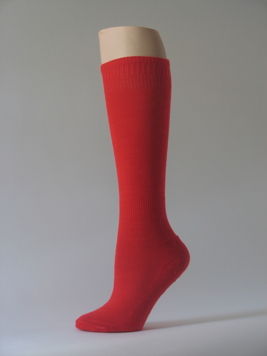 Red kids youth soccer socks for children knee high