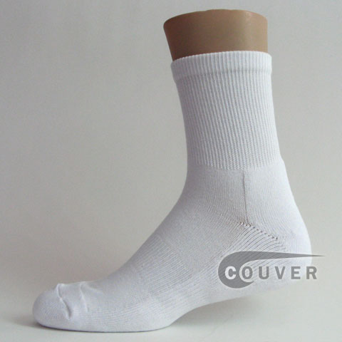 White basketball quarter socks terry cushion on sole, 3PAIRS White basketball quarter socks terry cushion on sole, 3PAIRS