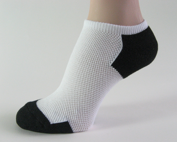 White black no show athletic running socks breathable mesh
