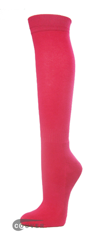 Bright Pink Premium Quality Couver Sports High Sock 1Dozen WHOLESALE