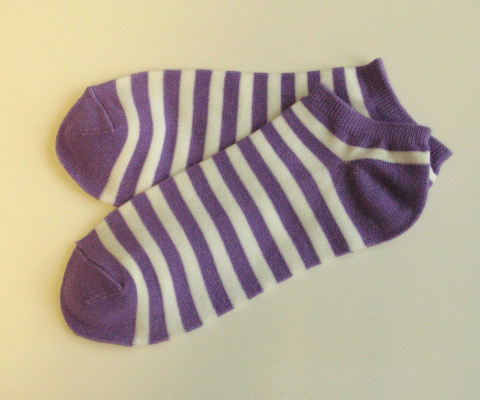 Girls & Womens Cute Cozy Stripe Low-Cut Purple Socks [3pairs]