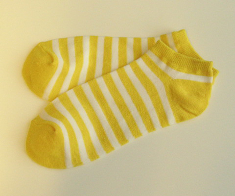 Girls and Womens Cute Cozy Stripe Low Cut Yellow Socks [3pairs]