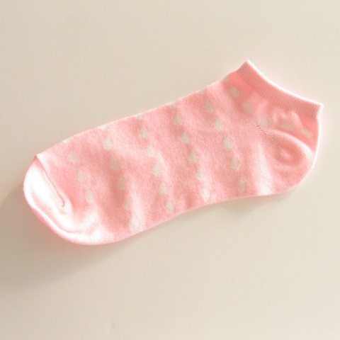 Womens Polka Dots Socks White Dot in Pink
