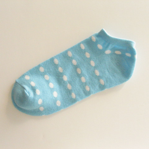 Womens Polka Dots Socks White Dot in Sky Blue