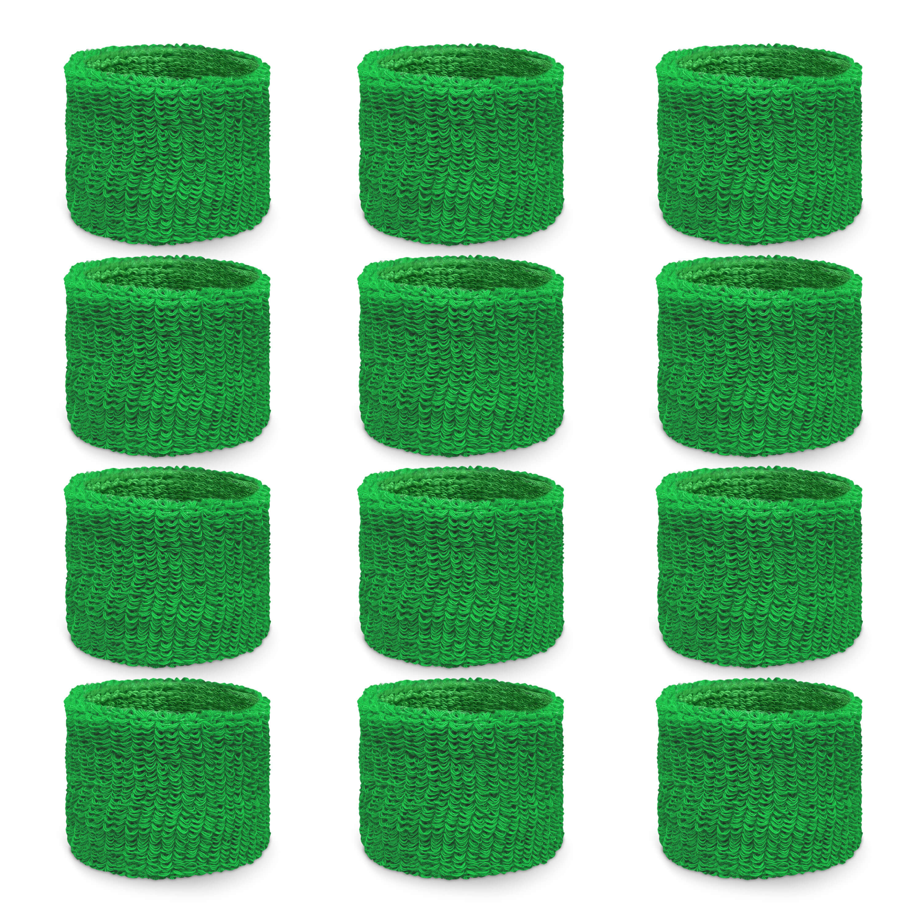 Youth Bright Green Wrist bands Plain Style [6pairs]