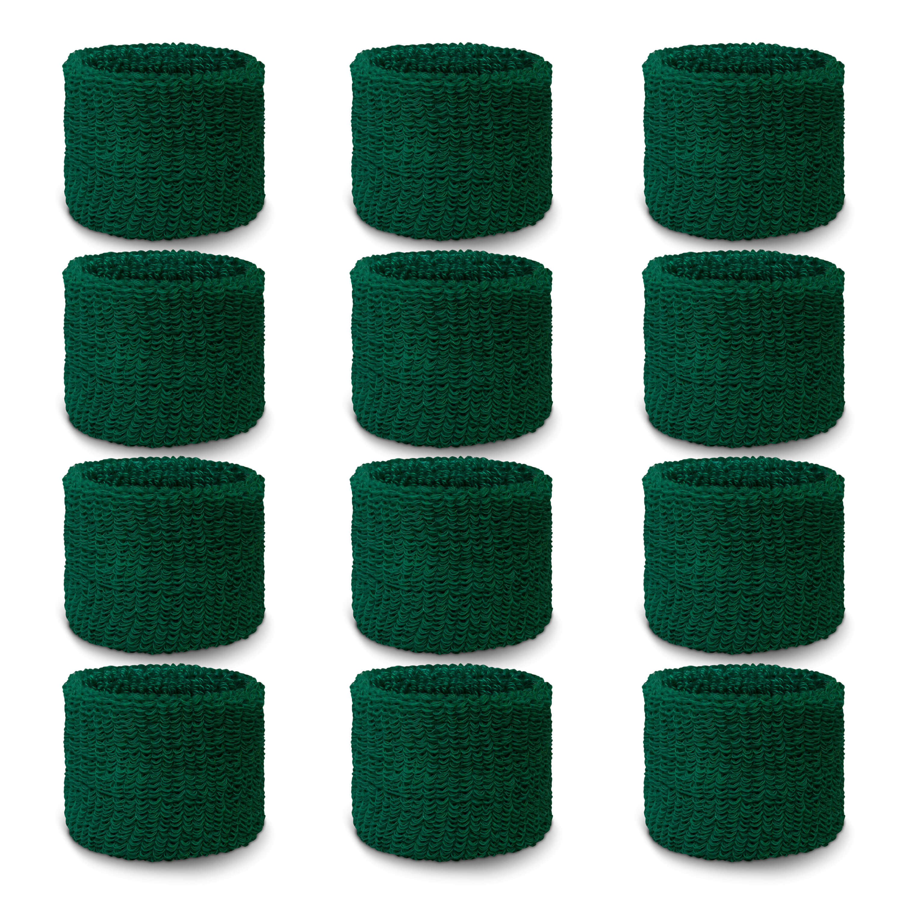 Dark green youth terry wristbands wholesale for schools [6pairs]