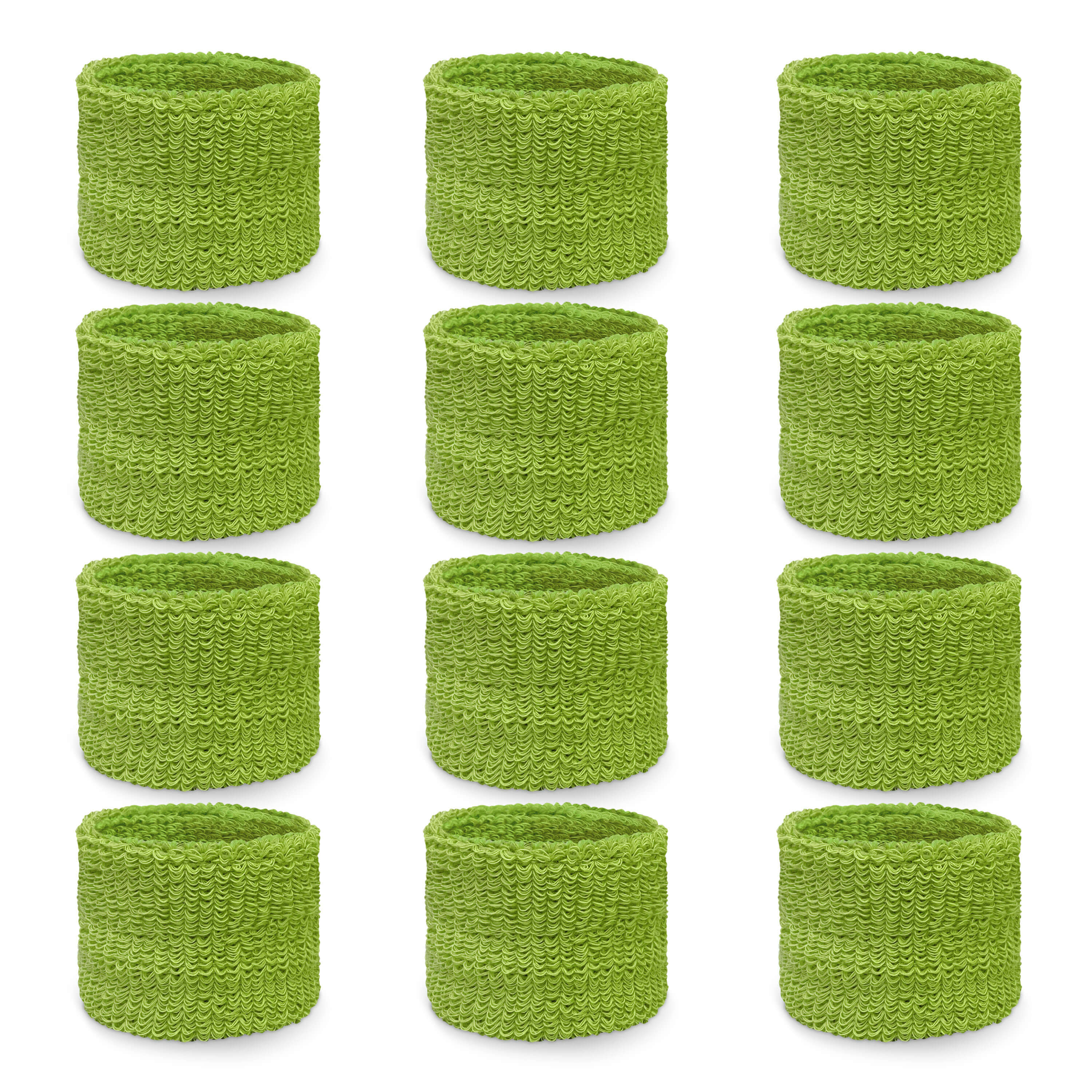 Lime green youth terry wristbands wholesale for schools [6pairs]