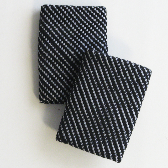 White and Black Diagonal Stripes Men's Wristband Sample