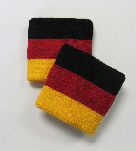 Black dark red golden yellow 3colored stripes sport wristbands