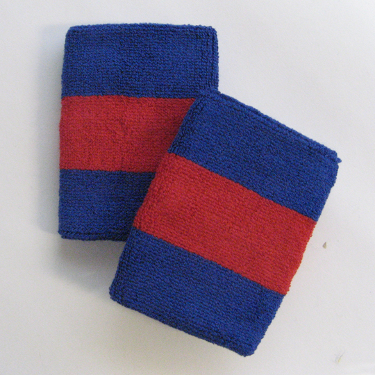 Blue red blue 2color sweat wristbands wholesale