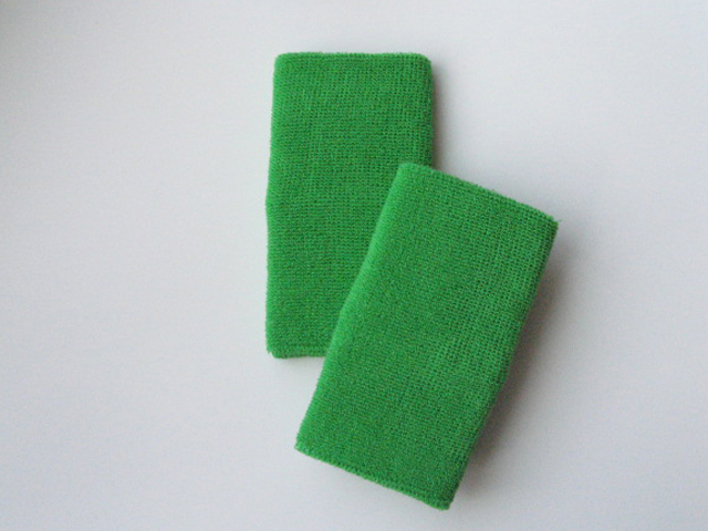 Extra-Long Bright Green Athletic Sweat Wristband Pro 3pairs
