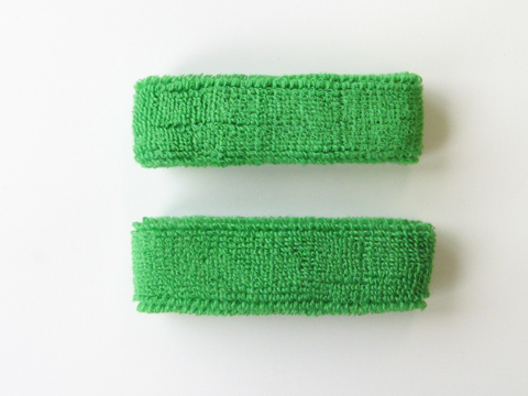 1" Bright Green Sweat Wrist Bands [1pair]