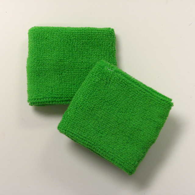 Bright green youth sports wristbands terry wholesale [6pairs]