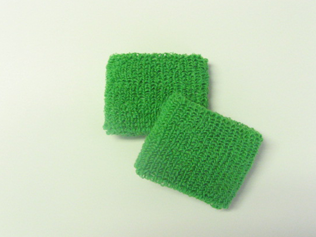 Youth Bright Green Wrist bands Plain Style [6pairs]