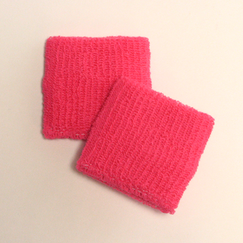 Bright pink youth terry wristbands wholesale for school & church