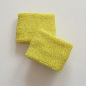 Bright yellow youth sweat sports wristbands wholesale [6pairs]