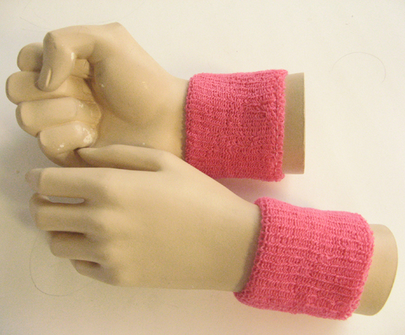 Bright Pink Cheap terry wristbands wholesale