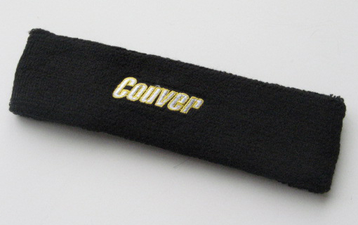 Custom Logo embroidered Black Sweat Cotton head band sample