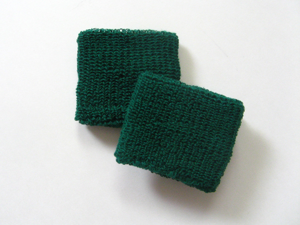 Dark green youth terry wristbands wholesale for schools [6pairs]