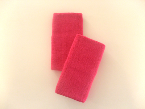 Extra Long Hot Pink Athletic Sweat Wristbands Pro [3pairs]