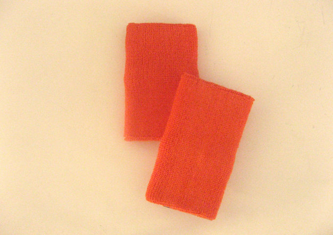 Extra long dark orange athletic sports wristbands pro [3pairs]