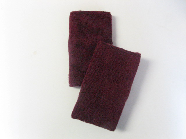 6-inch Extra Long Maroon Athletic Sweat Wrist Bands Pro [3pairs]