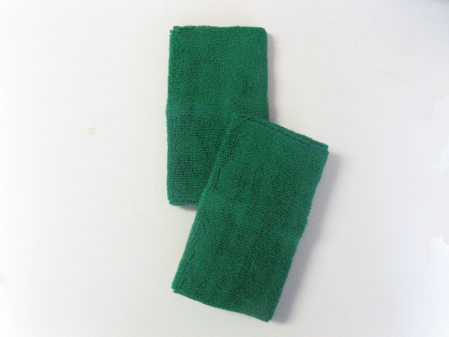 Extra-Long Green Athletic Sweat Wristband Pro [3 pairs]