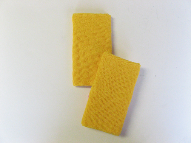 Extra Long 6" Yellow Wristband Pro for Sports Wholesale [3pairs]