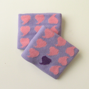 Pink Heart on Lavender Wristbands for Girls Teen women [2pairs]