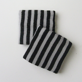 Childs Kids Girls Vertical Stripe Black Wrist Bands [2pairs]