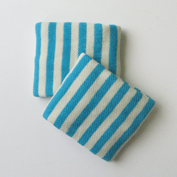 Kids Child Girls vertical Striped Turquoise Wrist Bands [2pairs]